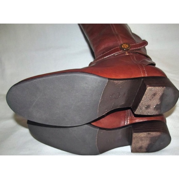 Tory Burch Brita Brown Leather Knee High Tall Riding Boots Womens Size 7 - Picture 11 of 11